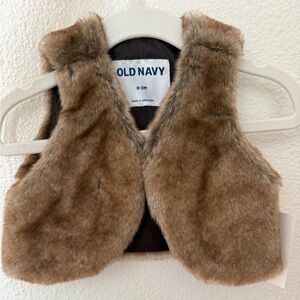 Old Navy Brown Faux Fur Baby Vest